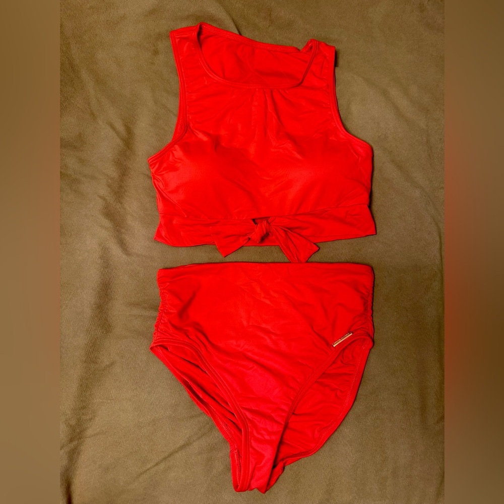 Vince Camuto Red Two-Piece Tankini - Top M, Bottom S